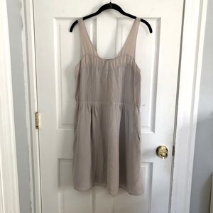 Madewell | Broadway & Broome Taupe Gray Silk Dress Sz 6